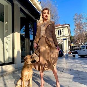 Zara Pleated Midi Skirt Bloggers favorite